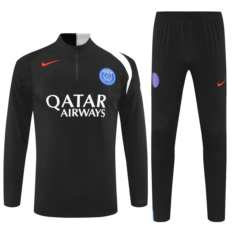 Player Version 25/26 PSG Black T90 Half Zipper Jacket+Long Pants