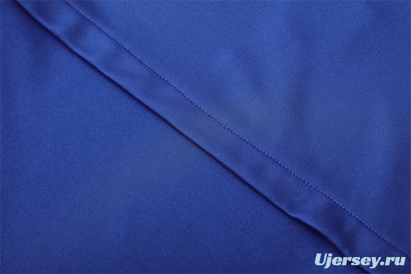 2002 Brazil Color Blue Half Zipper Jacket+Long Pants