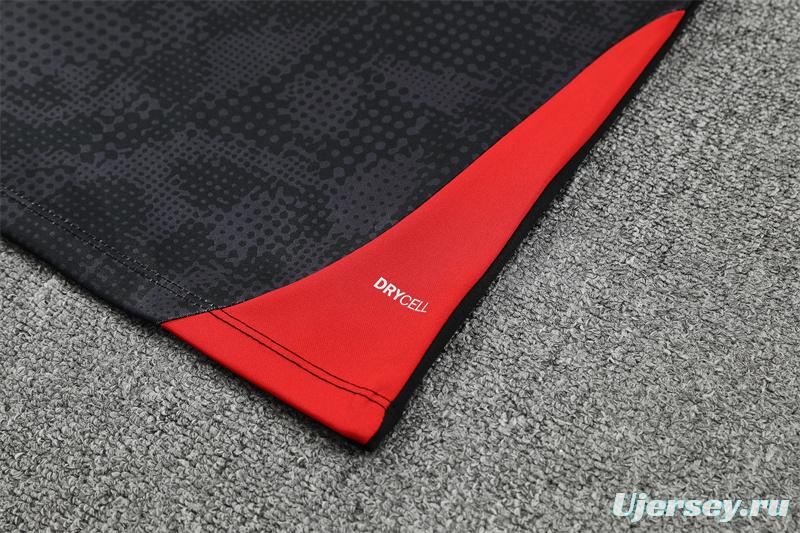 25/26 AC Milan Black Camouflage Half Zipper Jacket+Long Pants