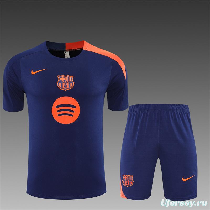 25/26 Barcelona Royal Blue T90 Short Sleeve Jersey+Shorts with XS