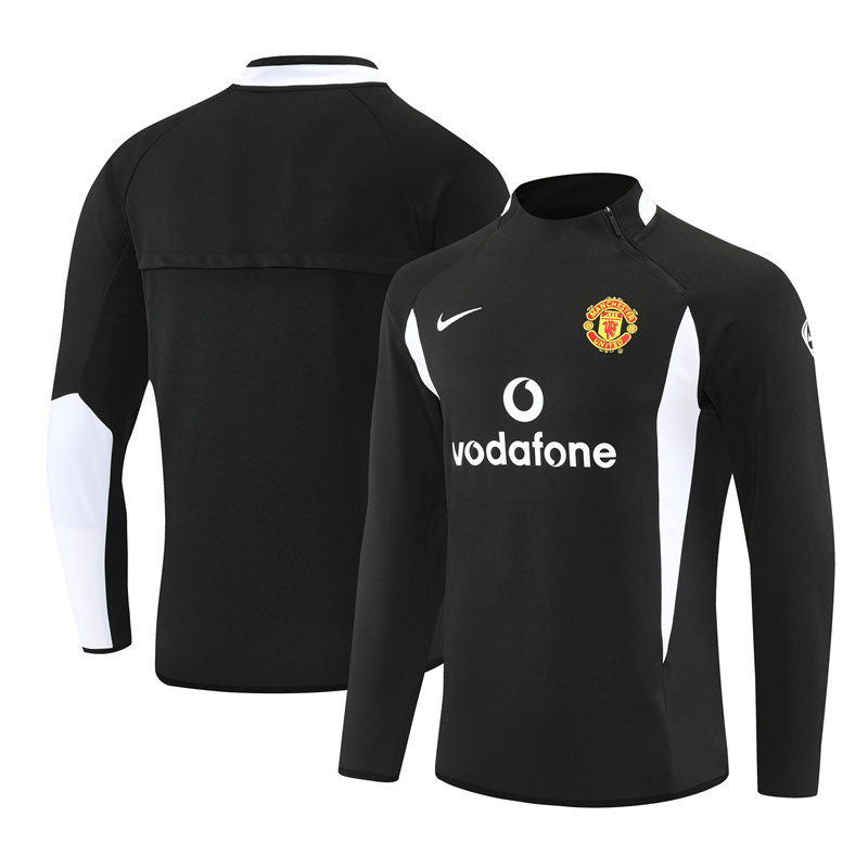 Retro 02/03 Manchester United Black Half Zipper Jacket