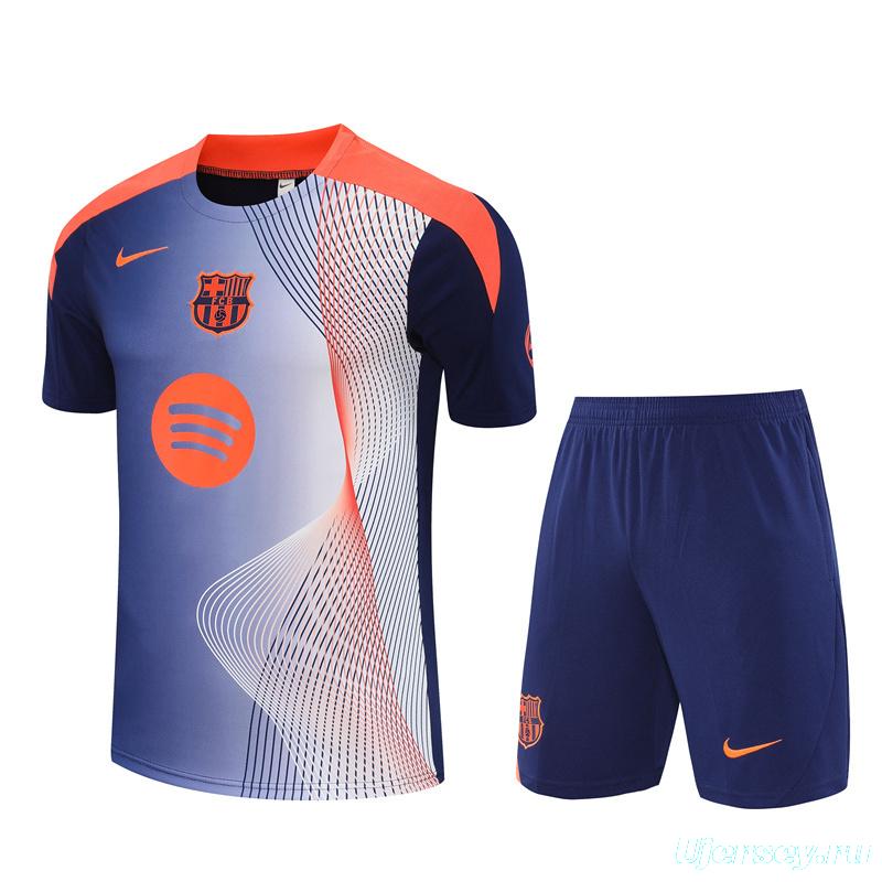 25/26 Barcelona Royal Blue Camouflage T90 Short Sleeve Jersey+Shorts