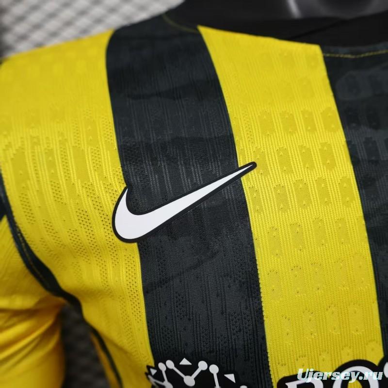 Player Version 25/26 Al Ittihad Home Jersey With New Sponsor