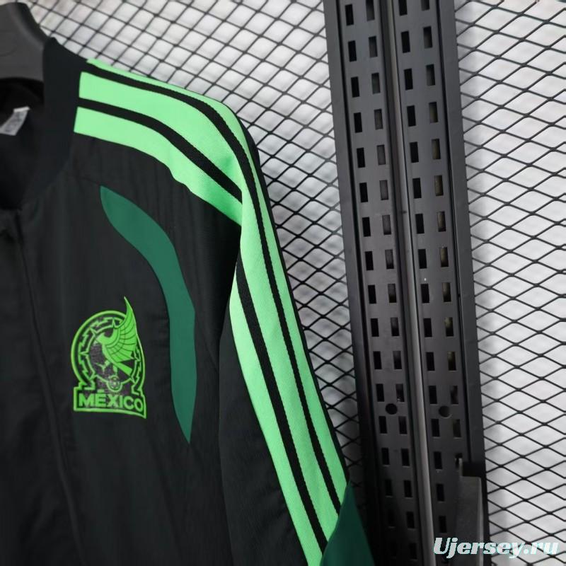 Player Version 2025 Mexico Black/Green Windbreaker (with Inner Lining)