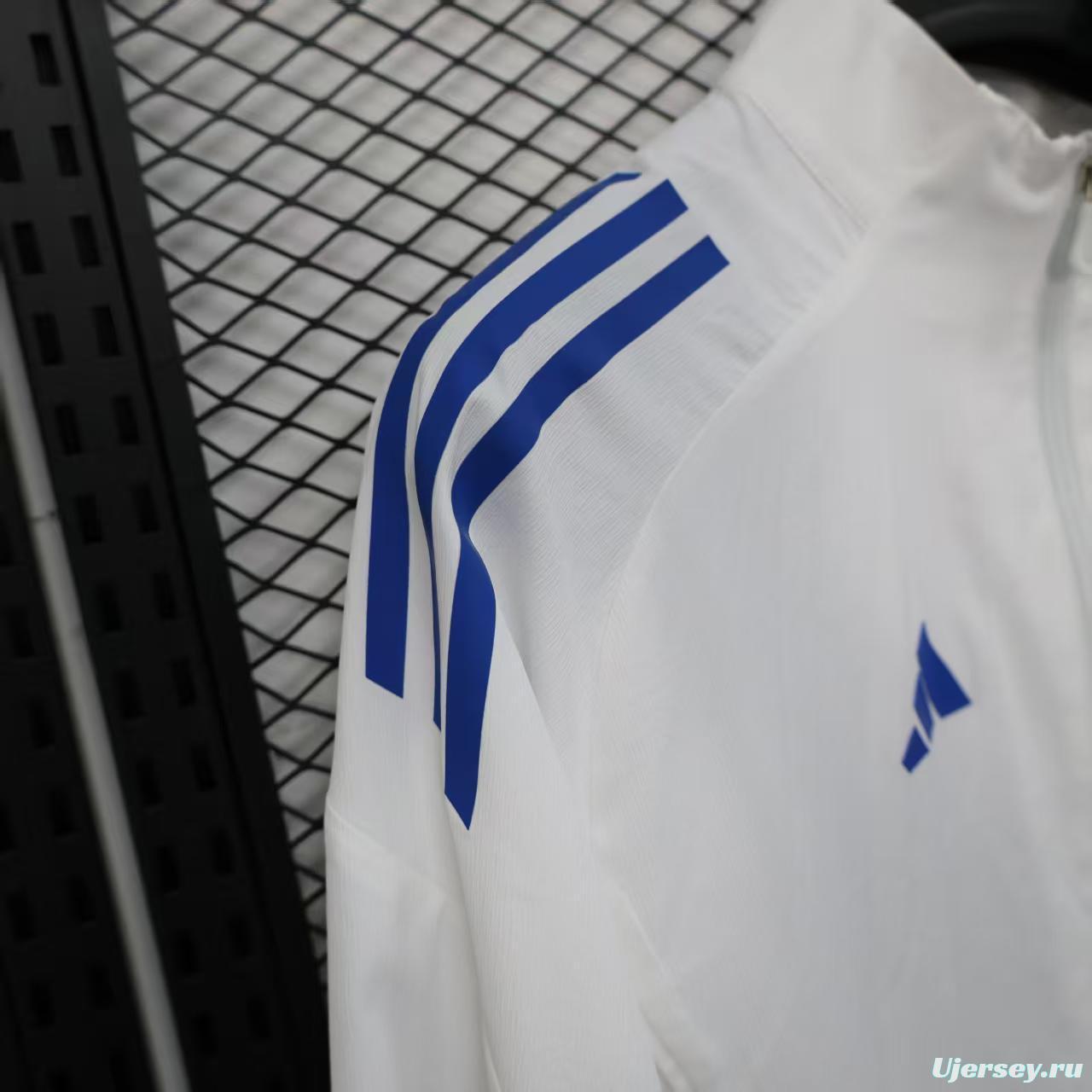 25/26 Real Madrid WHITE Windbreaker (with Inner Lining)