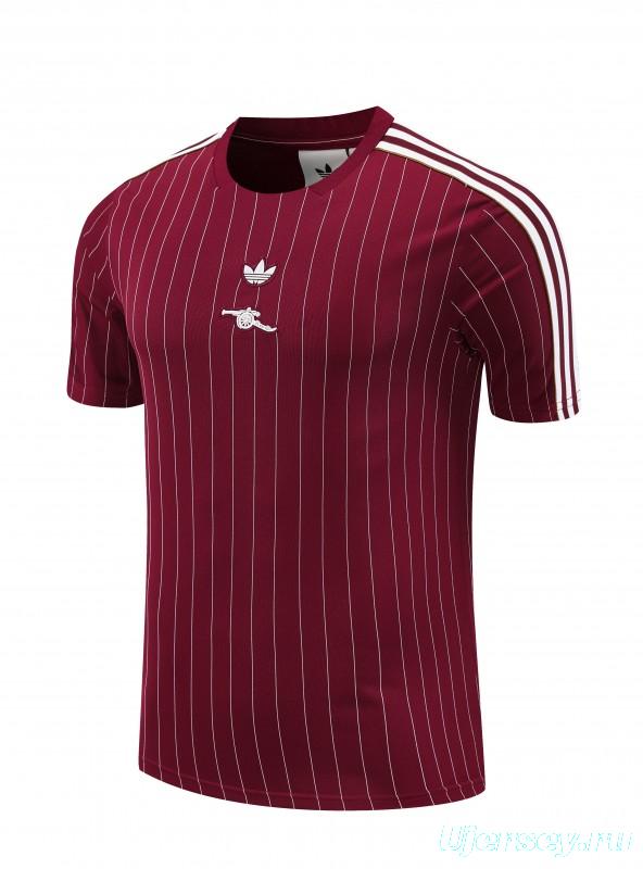 25/26 Arsenal Adidas Original Wine Short Sleeve Jersey+Shorts