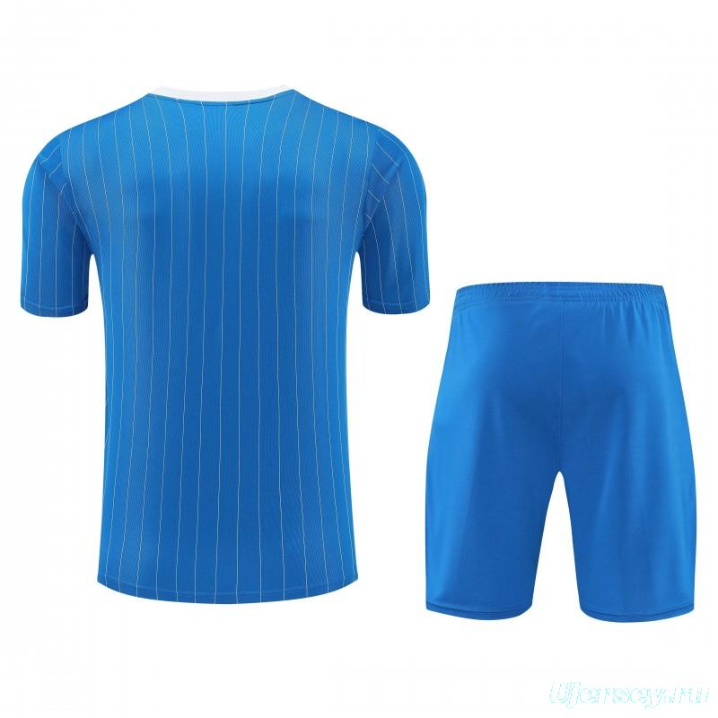 25/26 Real Madrid Adidas Original Blue Short Sleeve Jersey+Shorts