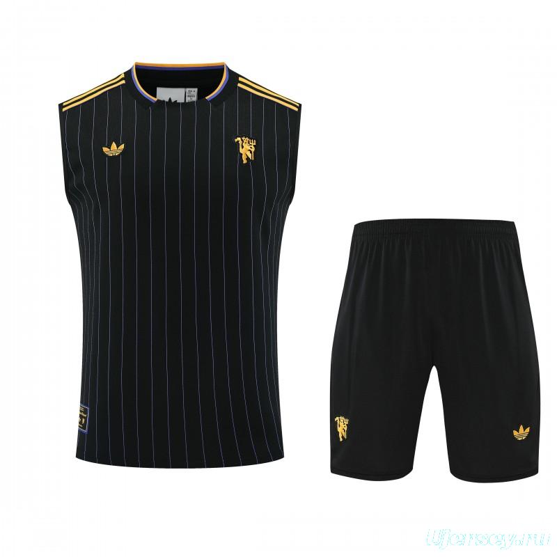 25/26 Manchester United Adidas Original Wine Vest Jersey+Shorts