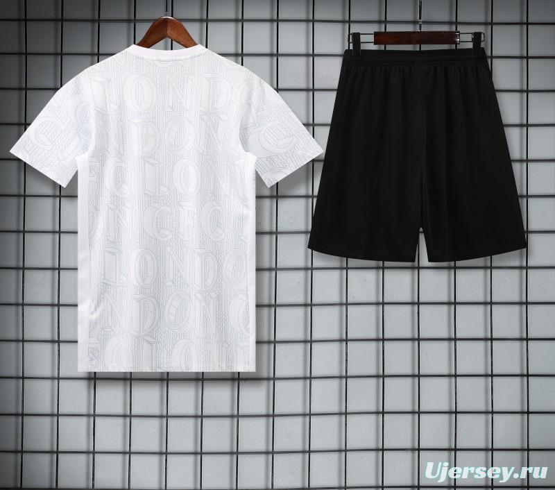 25/26 Chelsea White Short Sleeve Jersey+Shorts