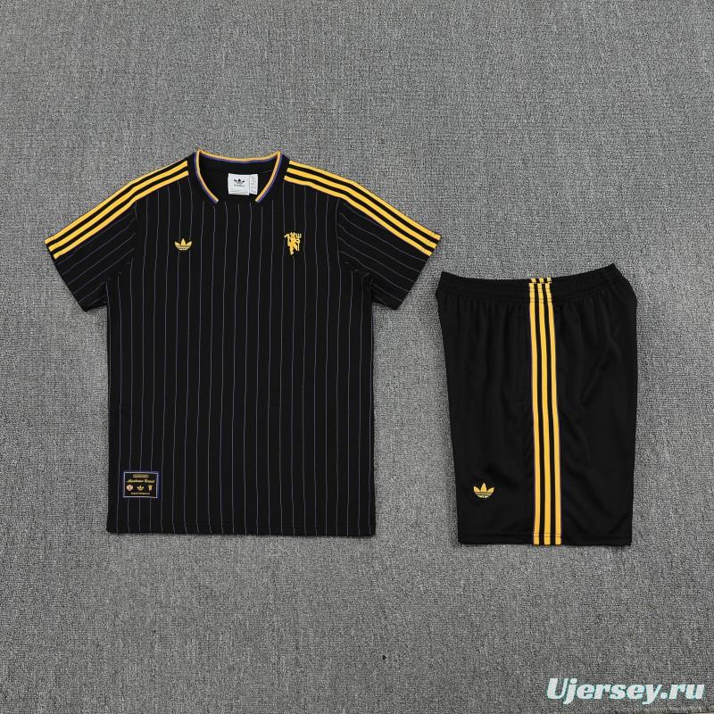 25/26 Manchester United Wine Short Sleeve Jersey+Shorts
