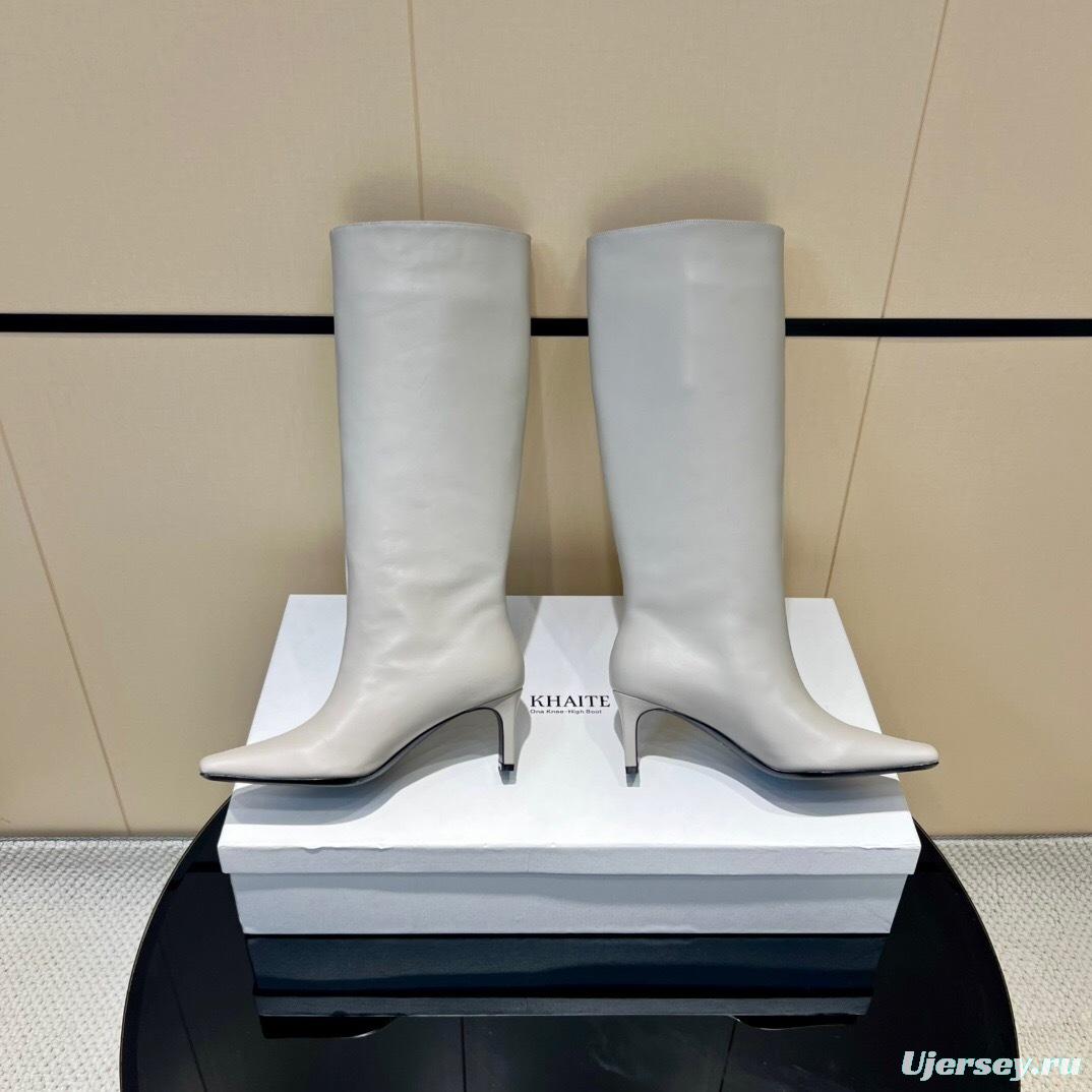Khaite 2025 SS Square Toe Slip-On High Boots - KFY00490