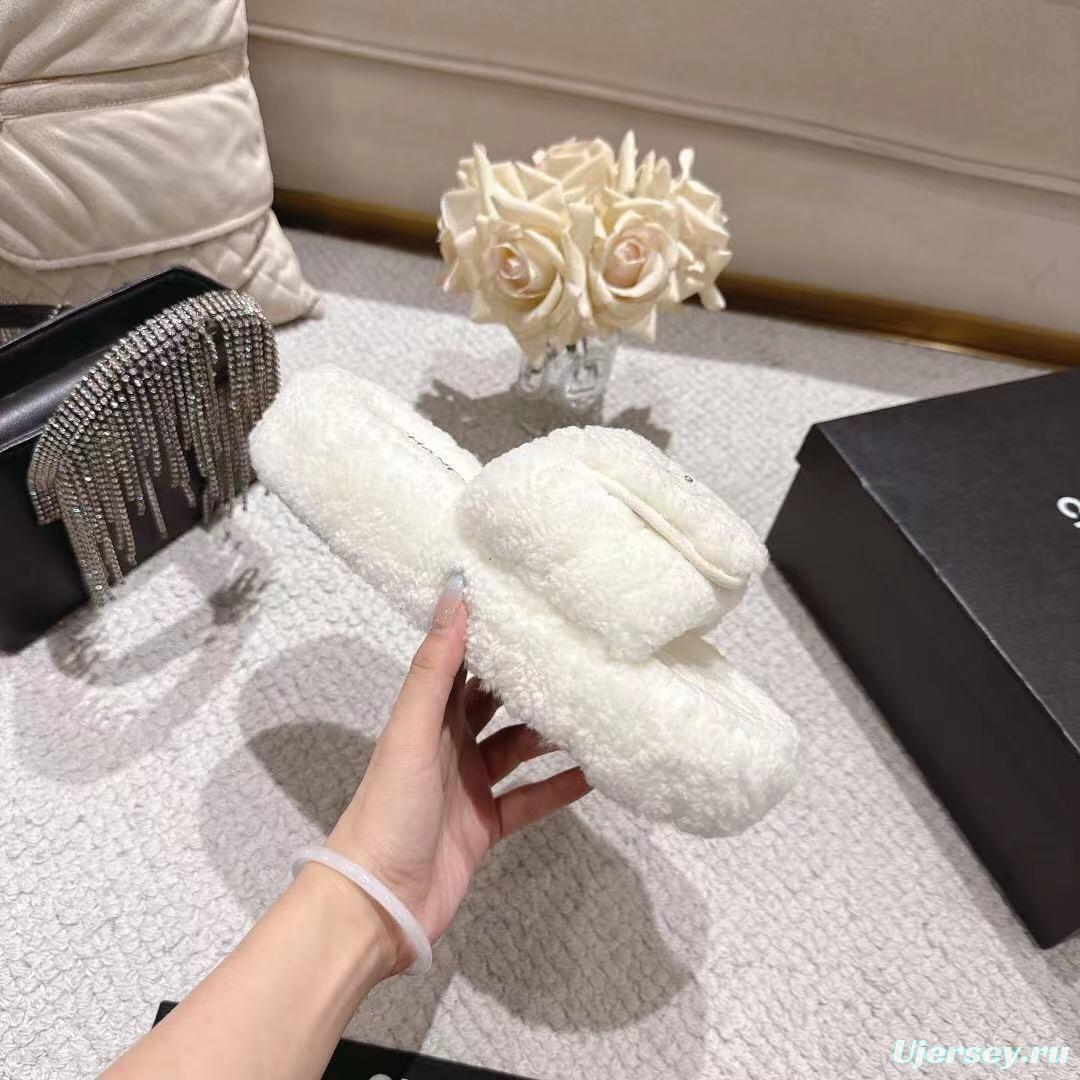 Chanel 2025/SS Slingback Lock Buckle Butterfly Fur Slippers - LY00250