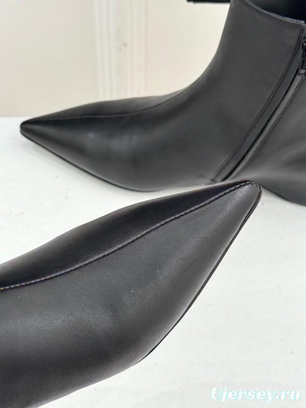 Khaite Retro Pointed Toe Height Increasing Ankle Boots - KFY00390