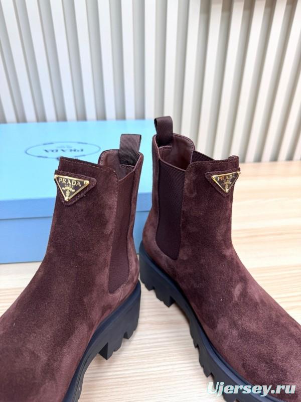 Prada 2025 SS Chunky Platform Ankle Boots - LY0340