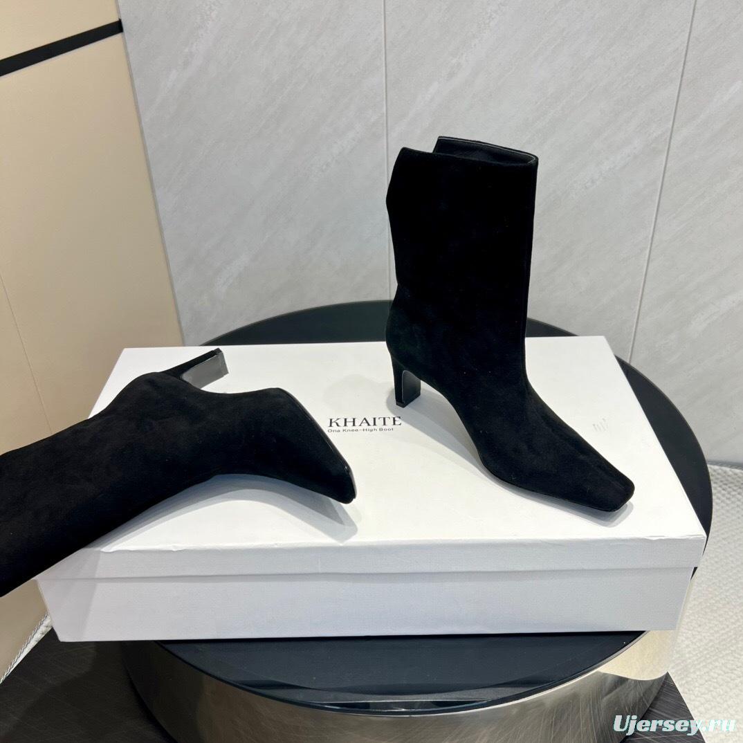 Khaite 2025 SS Collection Square Toe Slip-On Ankle Boots - KFY00390