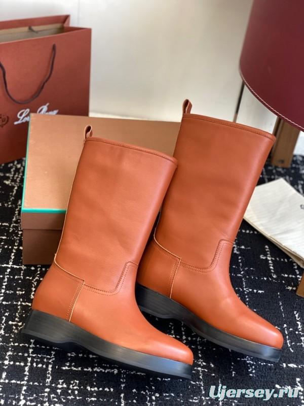 Brunello Cucinelli Classic Spring BC Calfskin High Top Thick Sole Riding Boots Long Boots - KFY00450