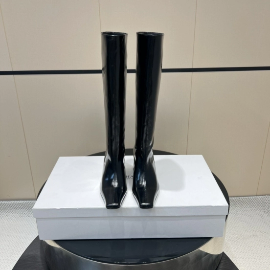 Khaite 2025 SS Square Toe Slip-On High Boots - KFY00490