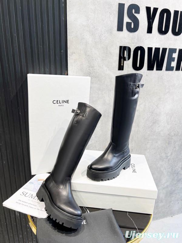 Celine 2025/SS Belt Buckle Knee High Boots - LY00420