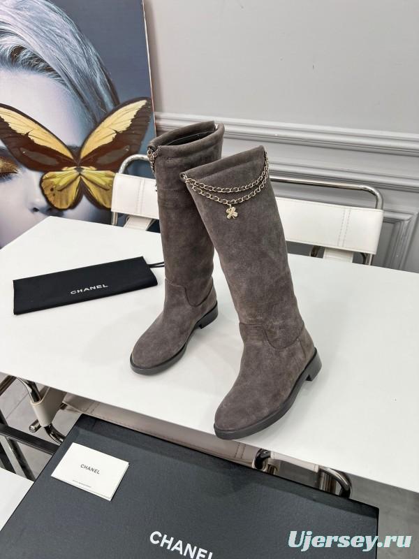 Chanel 2025/SS Quilted Leather Chain CC Logo Flat Ankle Boots - LY00510