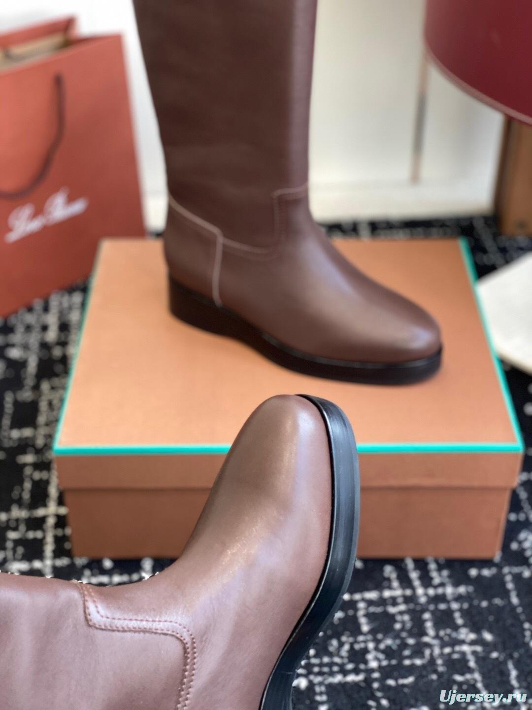 Brunello Cucinelli Classic Spring BC Calfskin High Top Thick Sole Riding Boots Long Boots - KFY00450