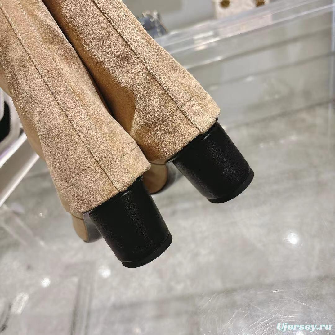 Chanel 2025/SS Coco Runway Turn-Cuff Chunky Heel Straight Tube Boots Classic Color Block - LY00400
