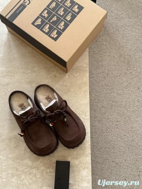 UGG Fall Winter 2025 Potato Wool Slippers Retro Acrylic Buckle Design - KFY00250