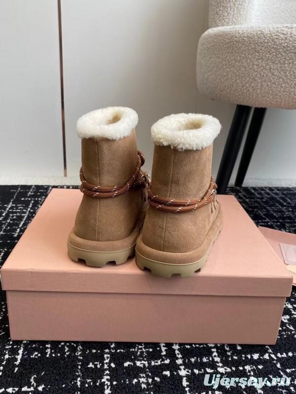 Miu Miu 2025 SS Lace-Up Snow Boots - AS00310