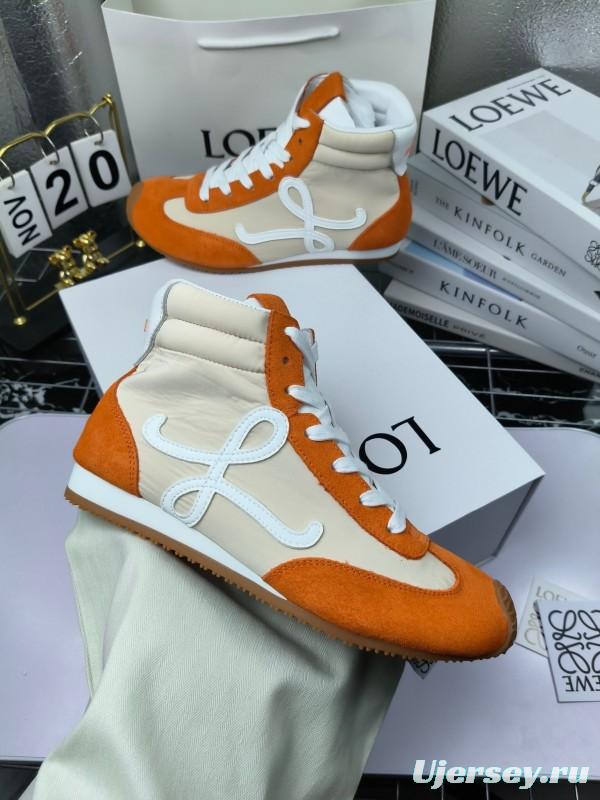 LOEWE High-Top German Training Sneakers Retro Fashion Casual White Shoes - LY00330
