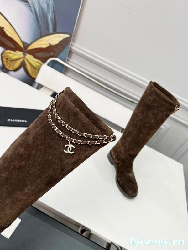 Chanel 2025/SS Quilted Leather Chain CC Four-Leaf Clover Flat Ankle Boots - LY00510