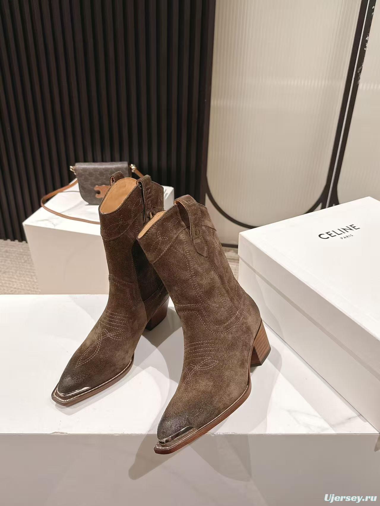 CELINE 2025 SS Fashion Boots with Arch of Triumph Logo - LY00440
