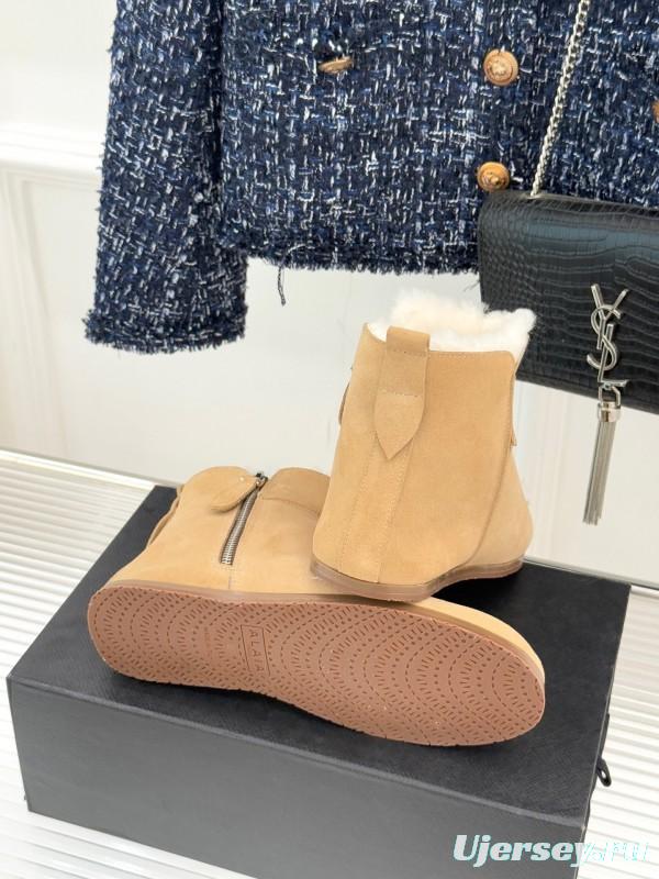 ALAIA Minimalist Side Zipper Retro Snow Boots - KFY00320