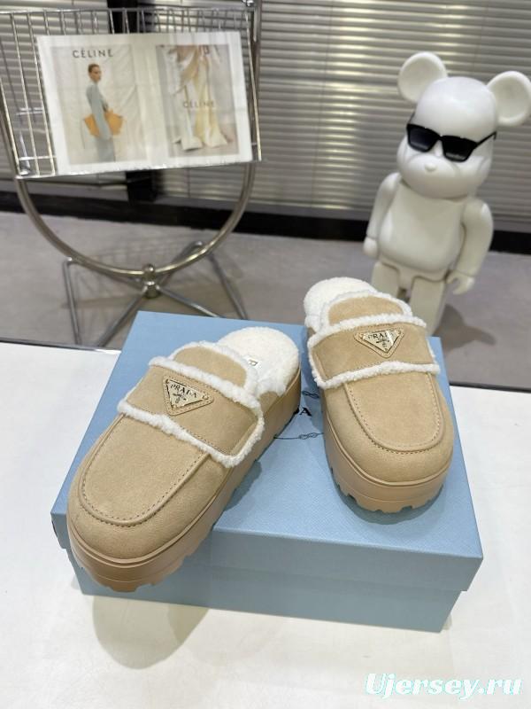 Prada Spring-Summer 2025 Runway Fur Slippers - KFY00280