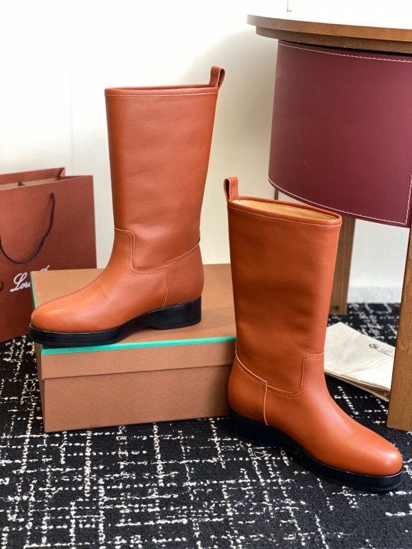 Brunello Cucinelli Classic Spring BC Calfskin High Top Thick Sole Riding Boots Long Boots - KFY00450