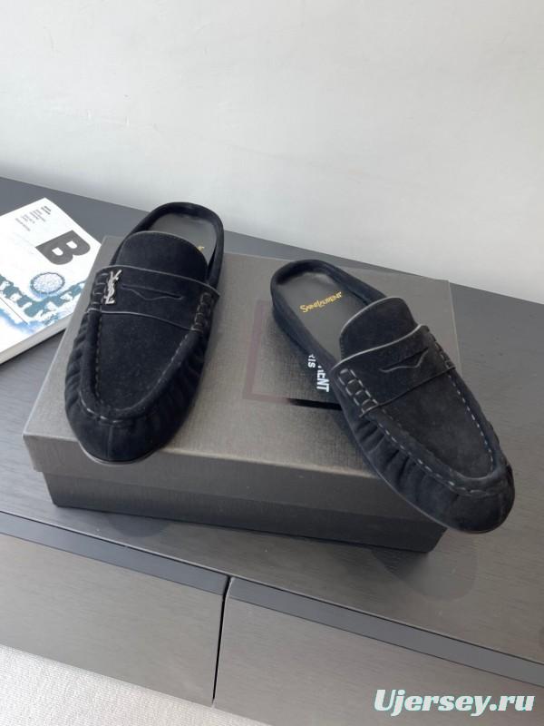 Saint Laurent Classic Loafer Mule Flat Shoes - KFY00320