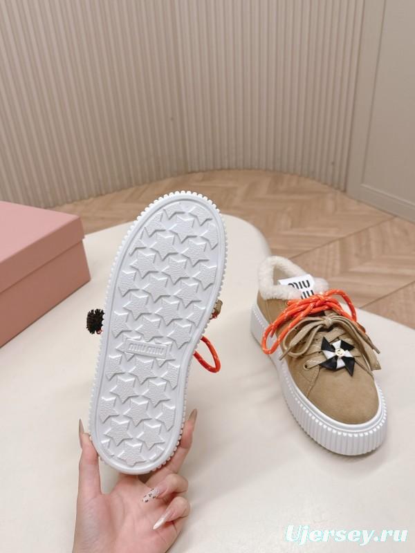 Miu Miu 3D Embroidered Platform Casual Shoes - LY00320/LY00340