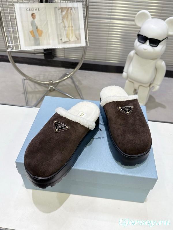 Prada Spring-Summer 2025 Premium Fur Slippers - KFY00280