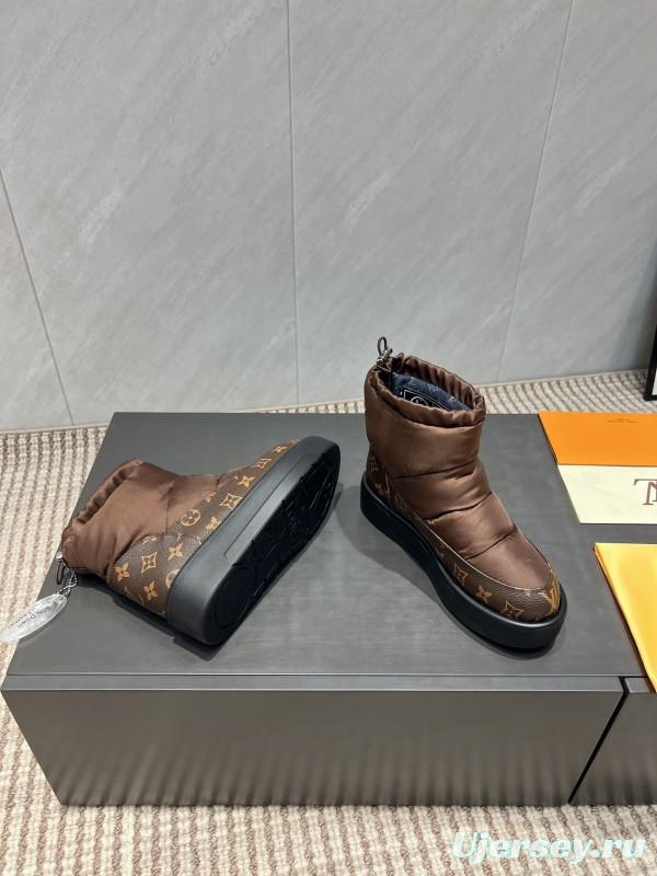 Louis Vuitton Winter Snow Boots Round Toe Thick Sole - KFY00310