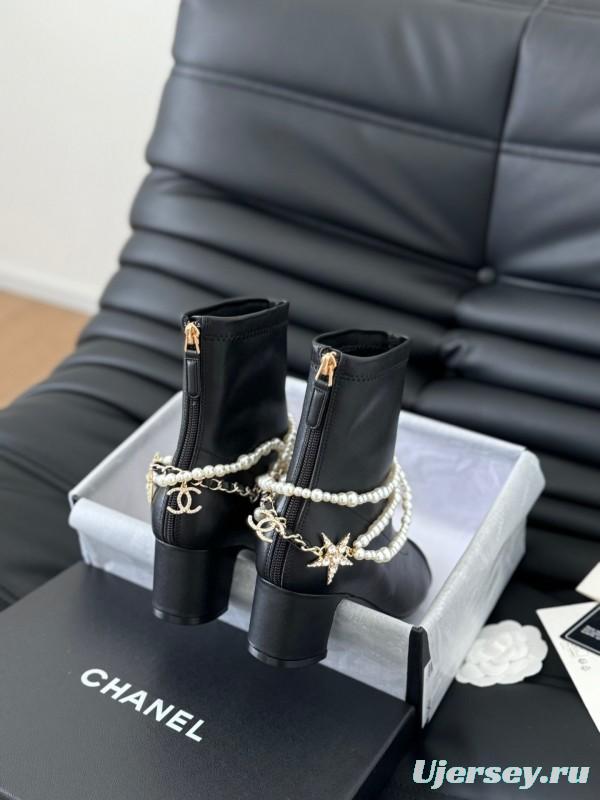 Chanel Pearl Collection Mary Jane Short Boots - LY00360