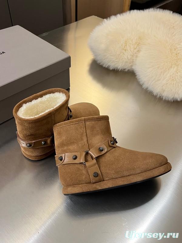 Balenciaga Fall Winter New Buckle Studded Snow Boots - LY00300