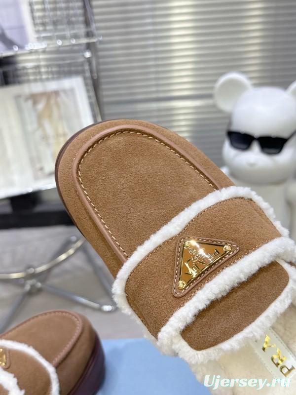 Prada 2025 SS Early Spring Fur Slippers - KFY00280