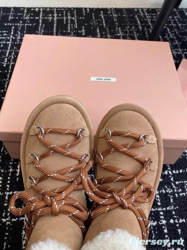 Miu Miu 2025 SS Lace-Up Snow Boots - AS00310