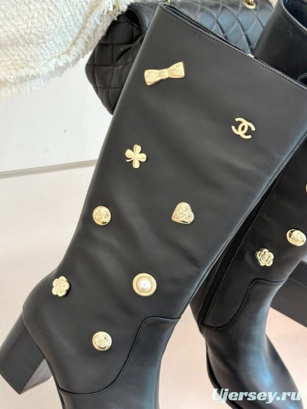 Chanel 2025/SS Double C Metal Buckle High Heel Boots - KFY00530
