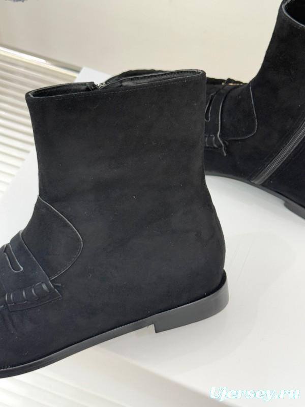 Saint Laurent YSL Letter Loaf Short Boots with Pleated Edge - KFY00430