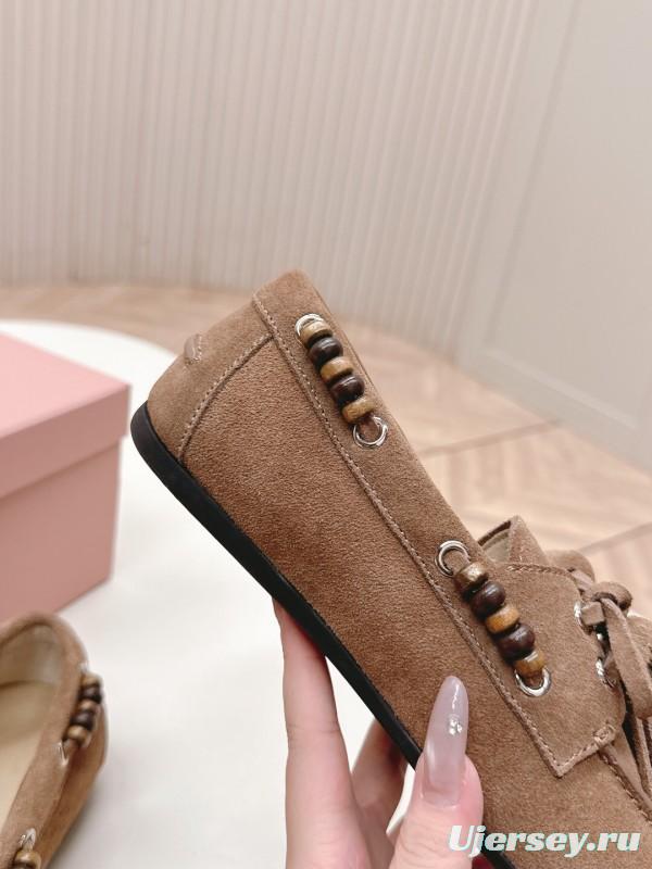 Miu Miu Fall/Winter 2025 Tassel Loafer Mule with Bead Accents - LY00330