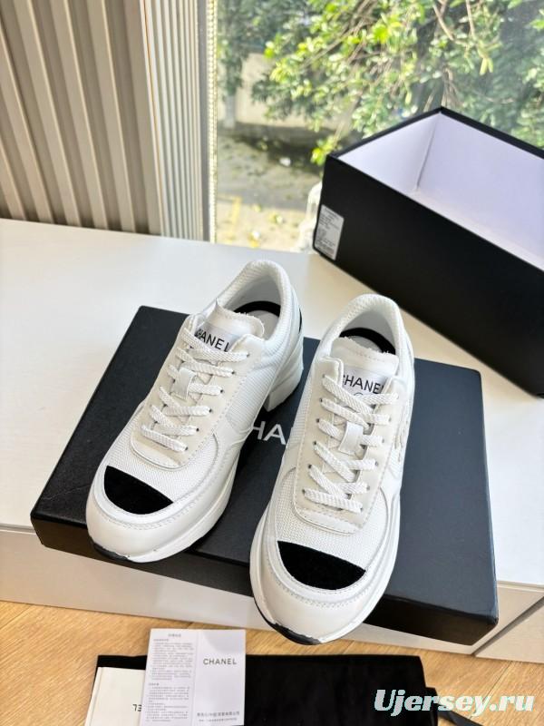 Chanel 2025 SS New Arrival High-Heel Two-Tone Casual Sneakers - KFY00320