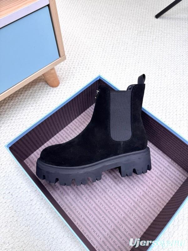 Prada 2025 SS Platform Ankle Boots - LY0340