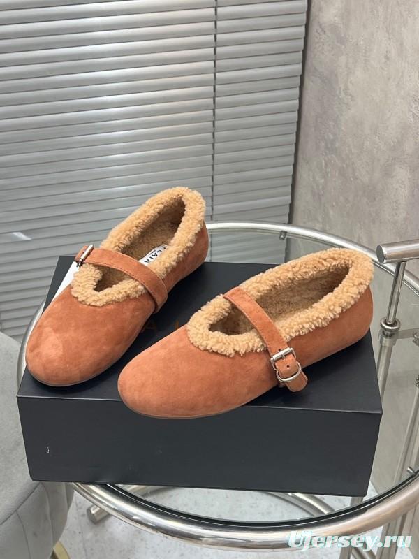 Alaia Fall/Winter 2025 Wool Mary Jane Ballet Flats - KFY00310