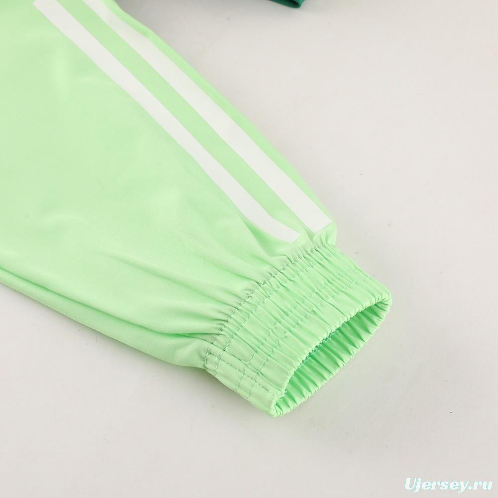 2025 Adidas Green Half Zipper Jacket+Long Pants S-2XL