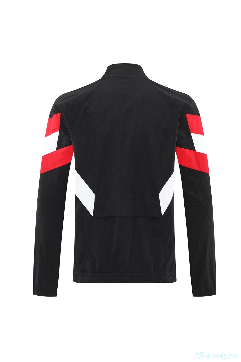 25/26 Manchester United Black Half Zipper Jacket+Long Pants S-3XL