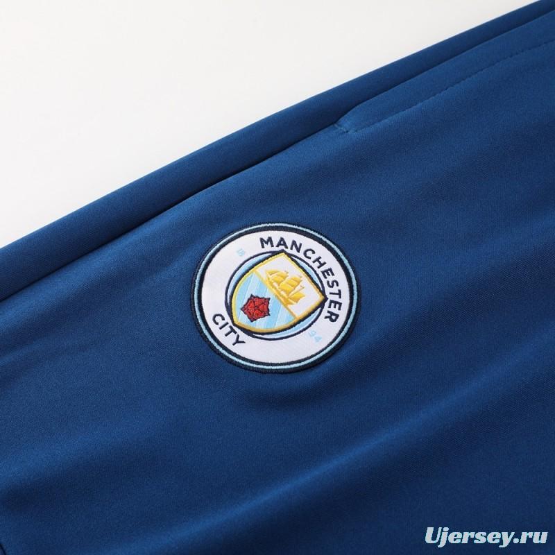 25/26  Manchester City Sky Blue Half Zipper Jacket+Long Pants